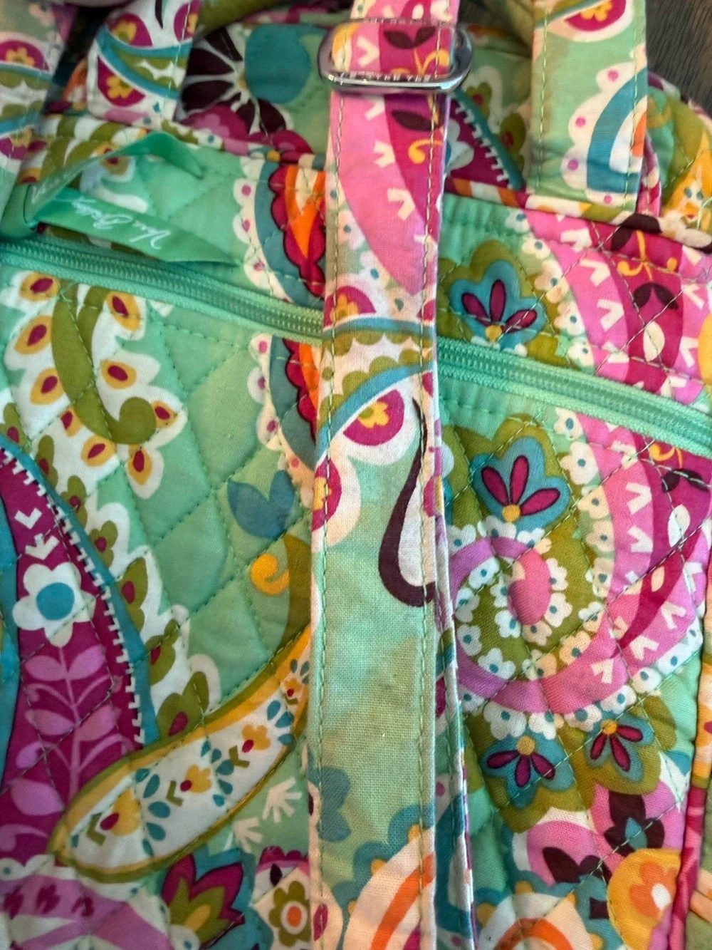 Vera Bradley-Inspired Quilted Turquoise Floral Backpack